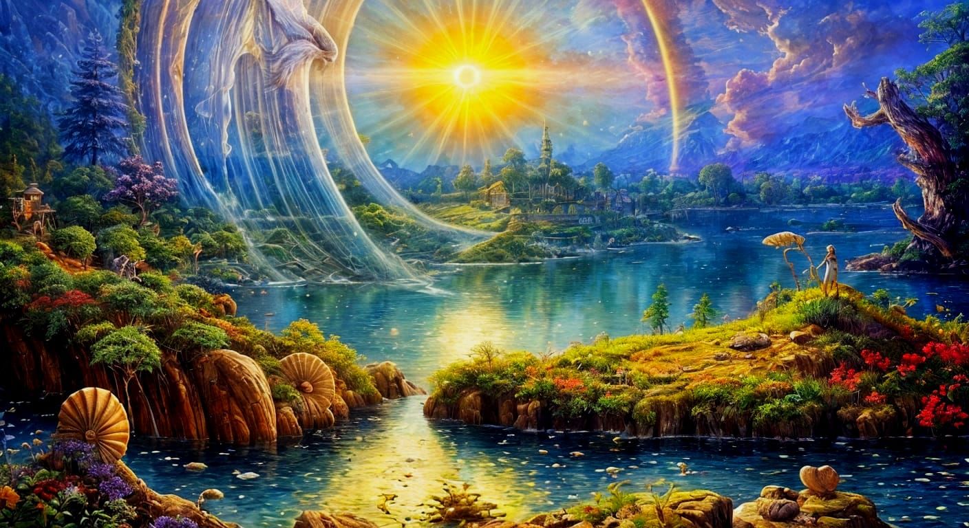 Man With Nautilus Shell Adorned With Whimsical Scenes