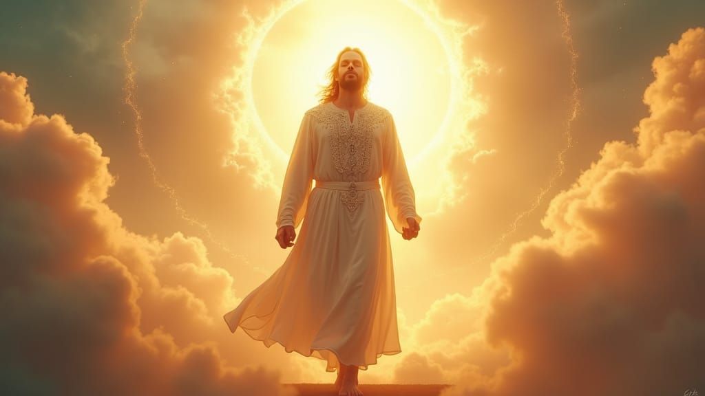 Enoch's Ascension to Heaven in Fantasy Art Style