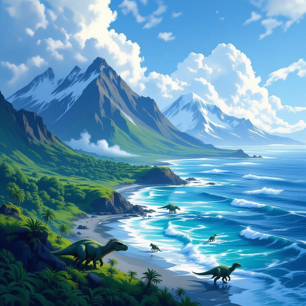 Dinosaurs Roam Antarctic Island Volcanoes