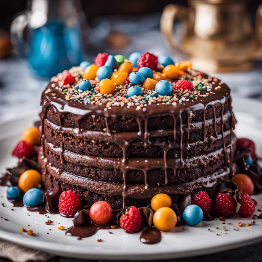 Surreal Cake Close-Up in Studio Quality Photography