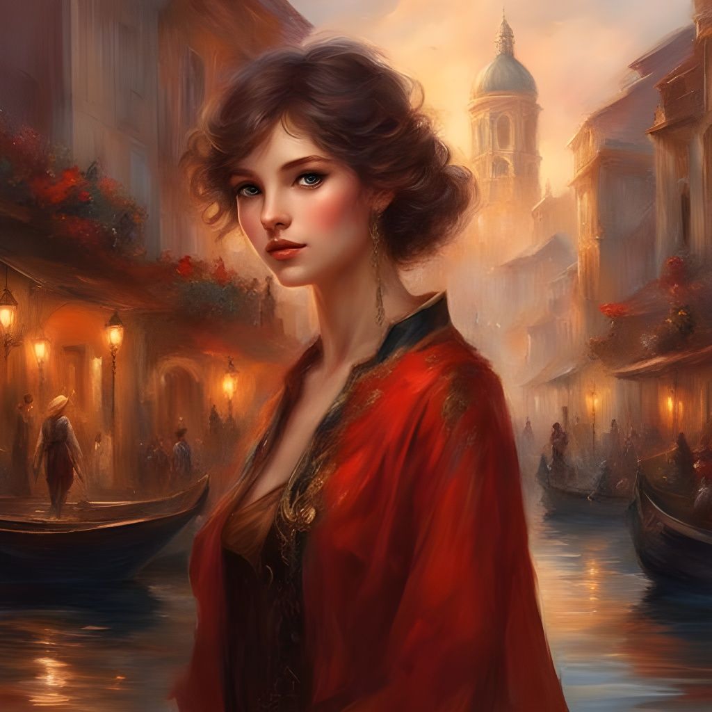 Beautiful French Girl Portrait in Detailed Style