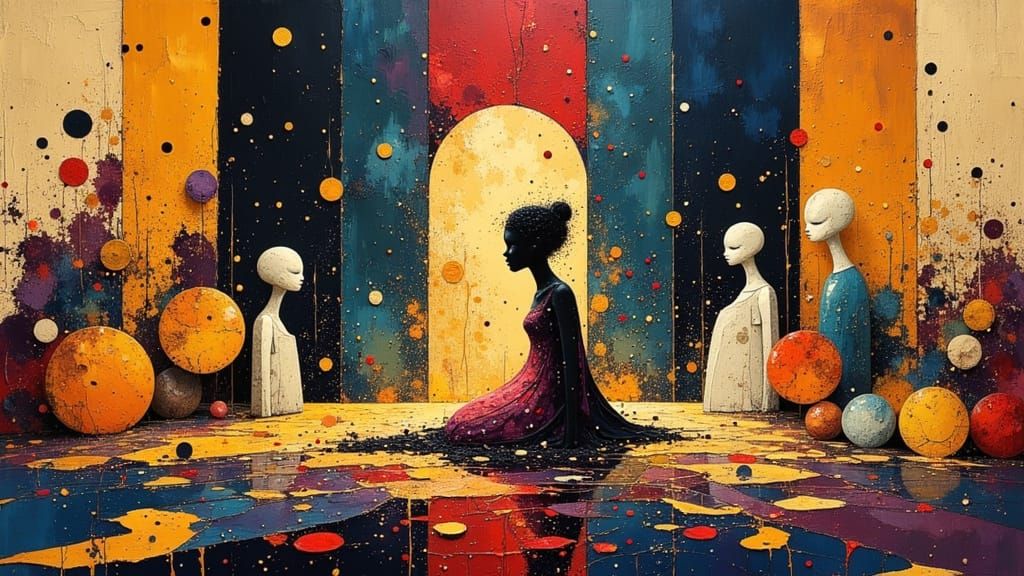 Dark Oil Paint Tiefling Portrait in Divine Style