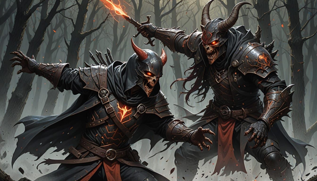 Dark Fantasy Warrior Charges into Battle