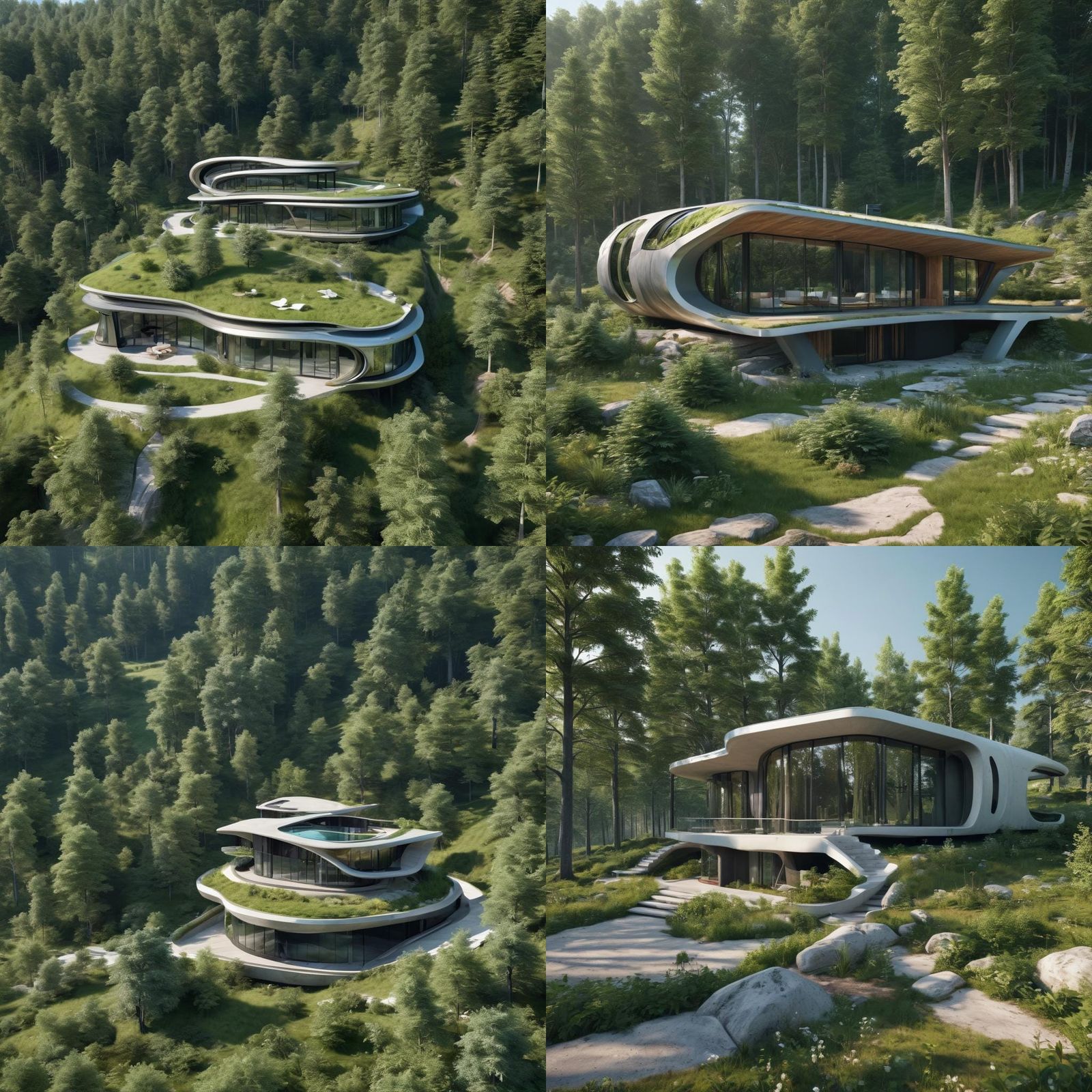 Futuristic Country Cabin in Zaha Hadid Style
