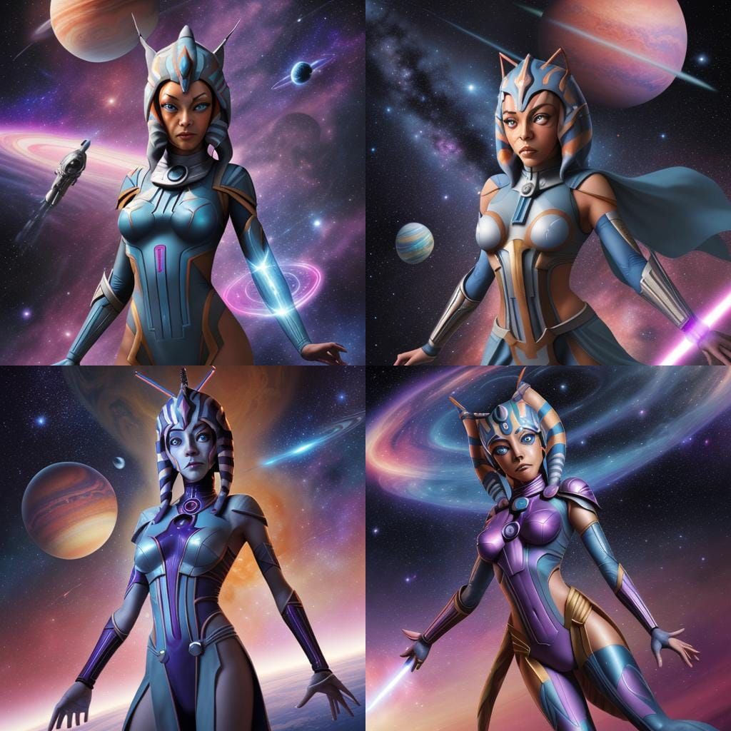 Cosmic Herald: Star Wars Character in Space