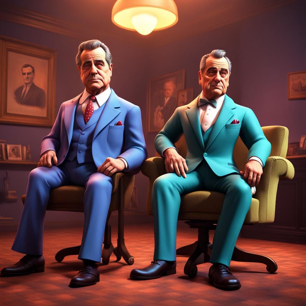 John Gotti and Bugsy Siegel: 3D Digital Art