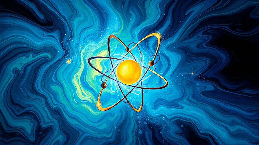 Vibrant Aurora of Electrons in Iridescent Blues and Greens