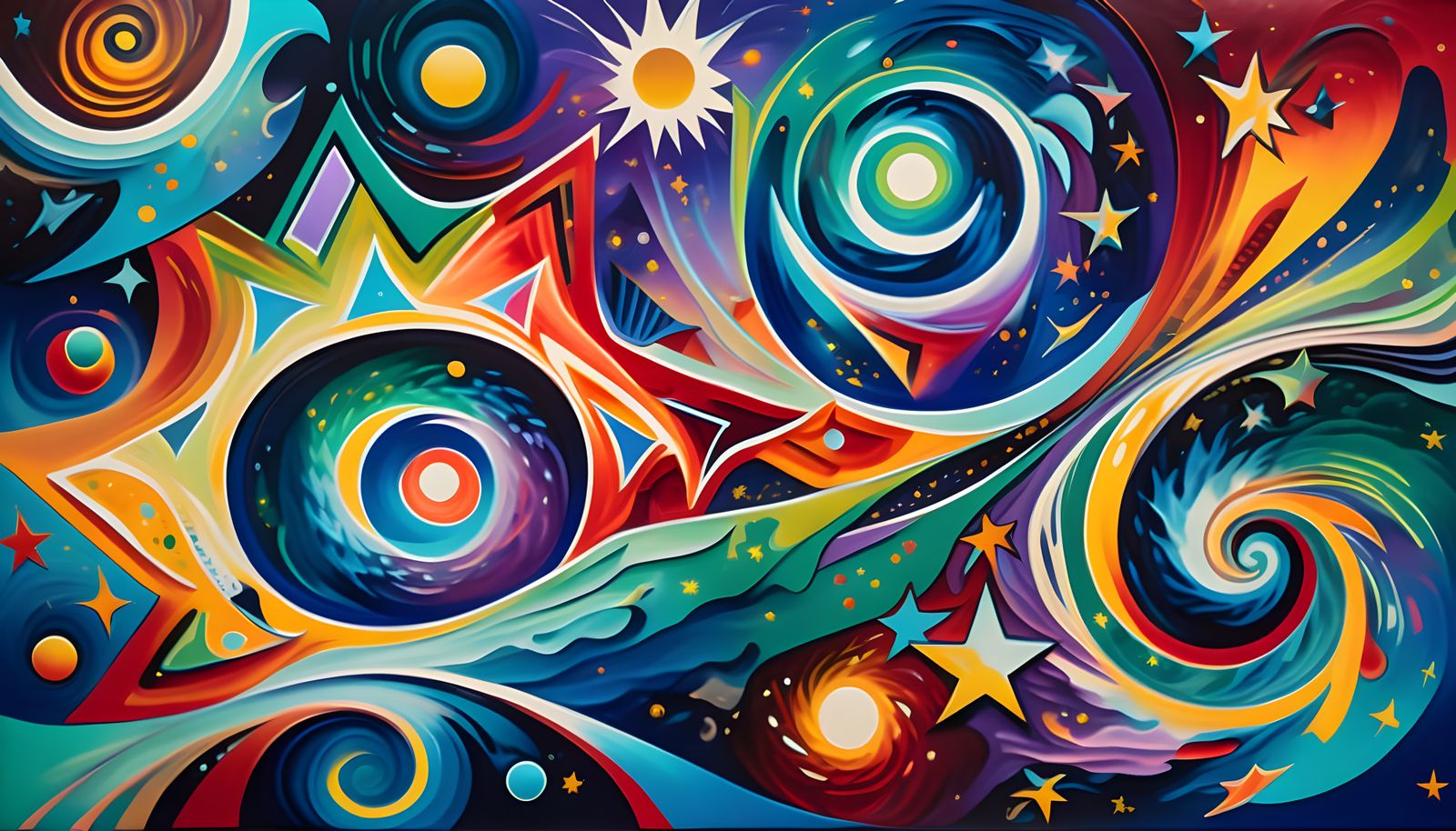 Cosmic Maelstroms in Abstract Expressionist Brushstrokes