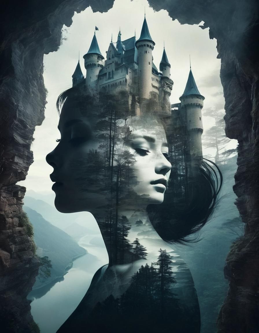 Fantasy Castle Double Exposure Portrait