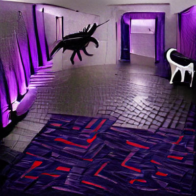 Eerie Liminal Space Hallway with a Strange Creature