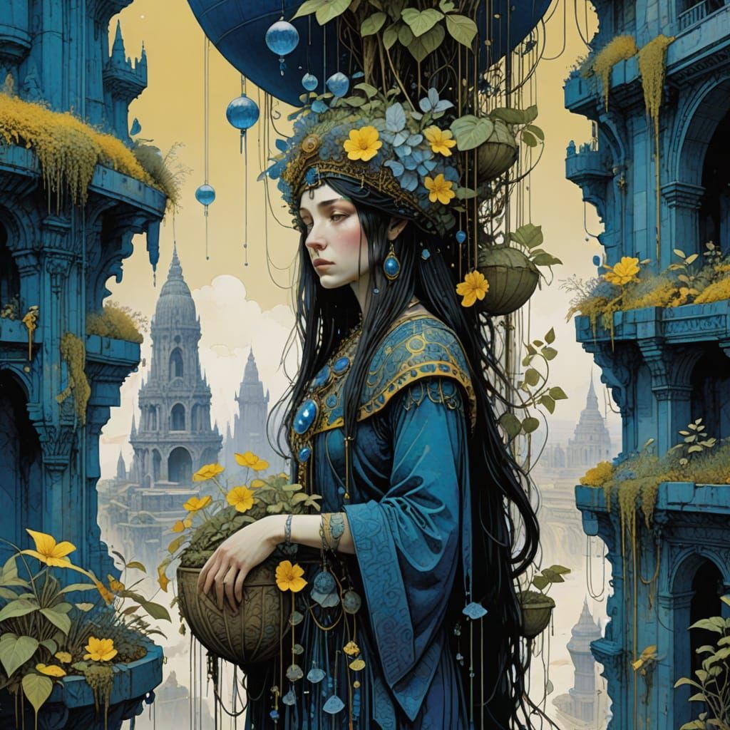 Hanging Gardens of Babylon: Detailed Illustration