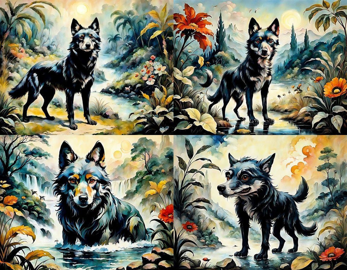 Romantic Landscape with Fantastical Creatures