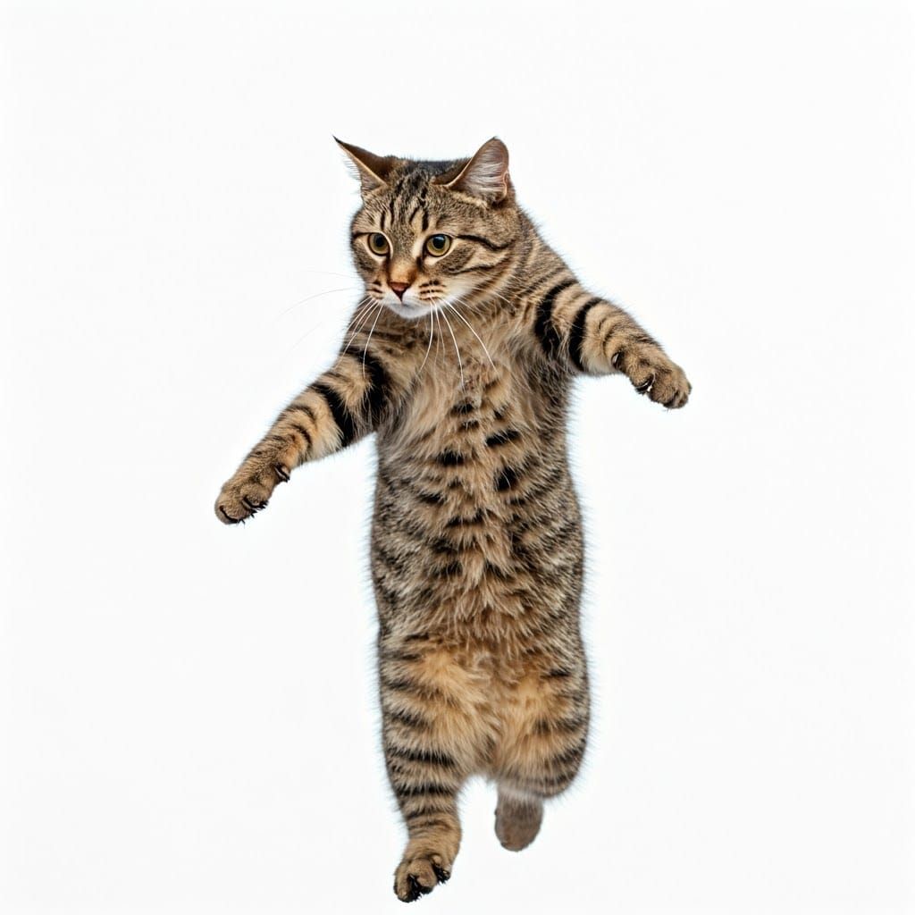 Cat Mid-Leap: Hyper-Realistic Wildlife Photography