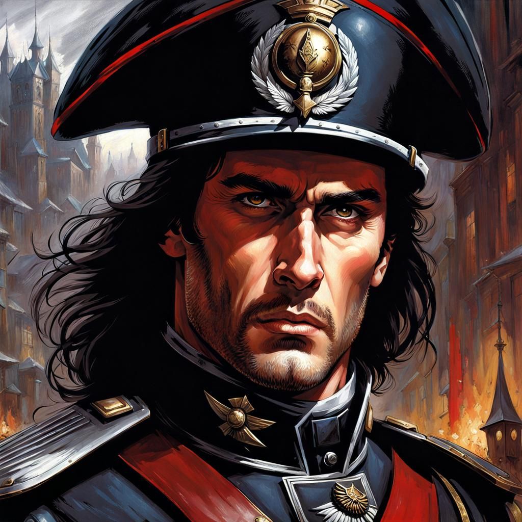 Gothic French Legionnaire Portrait in Dark Fantasy Style