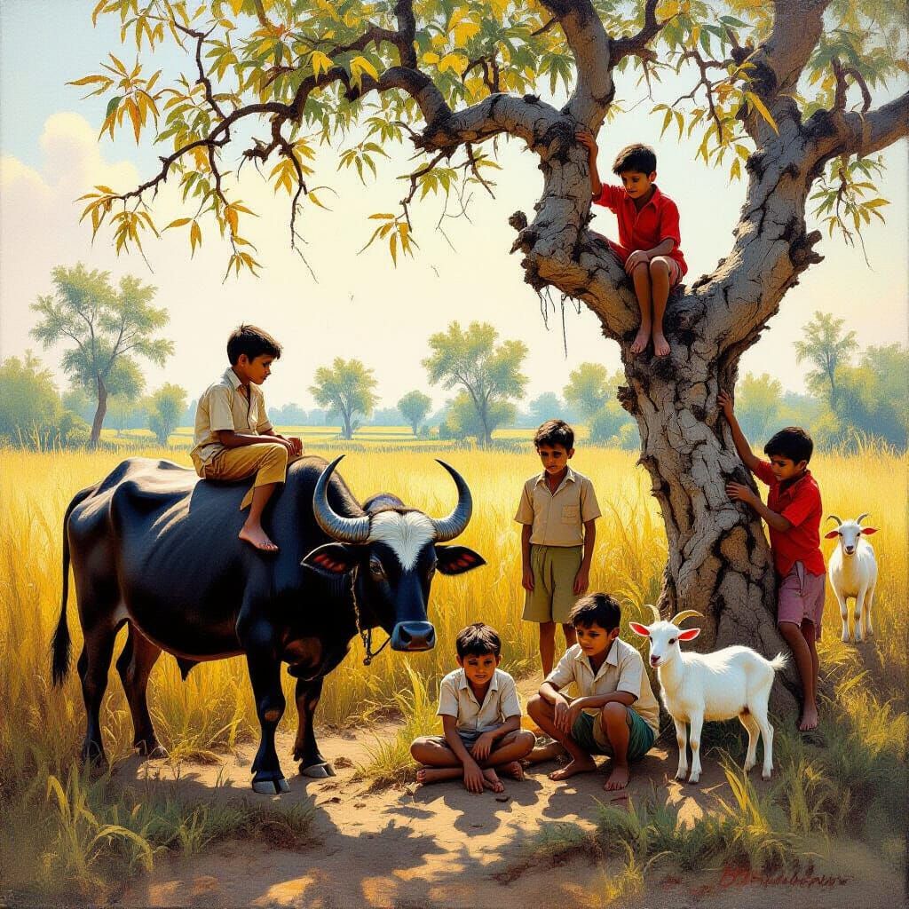 "Oil painting on canvas