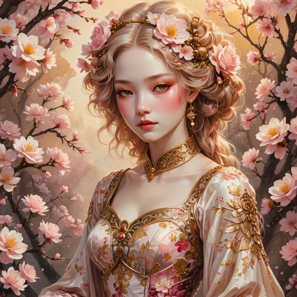 La Vie En Rose: Fantasy Art Nouveau Portrait