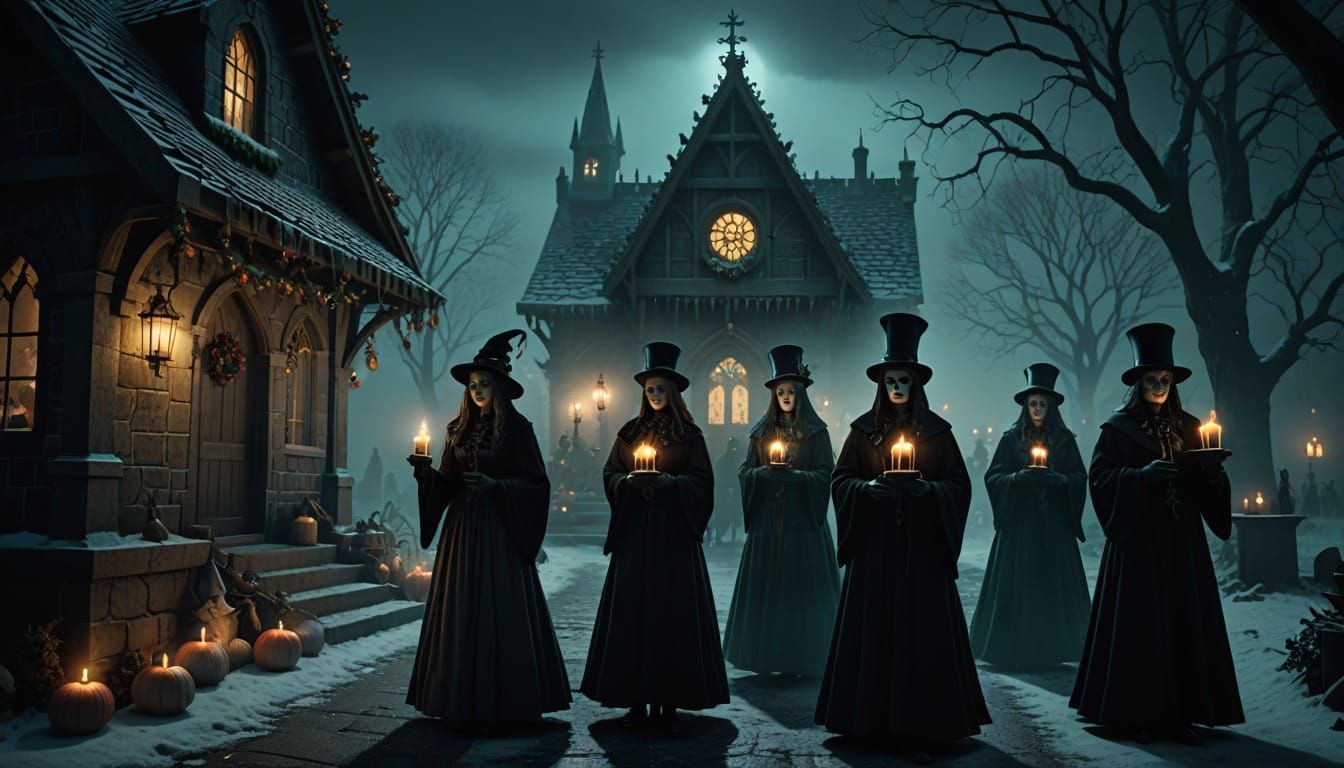 Dark Fantasy Christmas in the Crypt with Undead Carolers