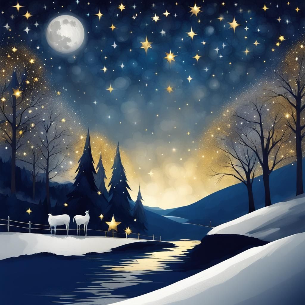Magical Christmas Eve Under Moonlight