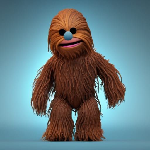 Muppet-style Wookie character, Pixar/Jim Henson inspired