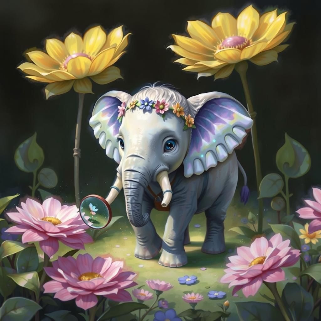 Girl Finds Miniature Winged Elephant in Garden