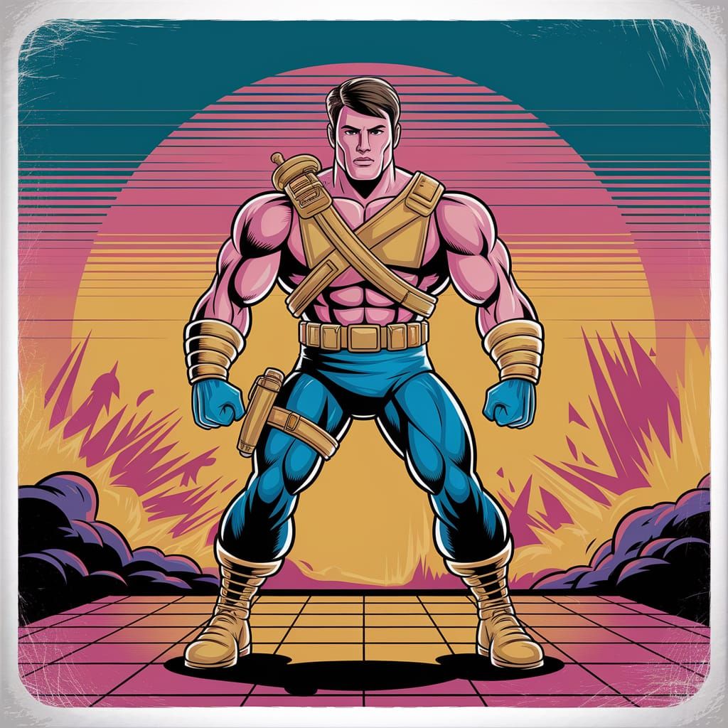 Retro Action Hero Toy Box Art