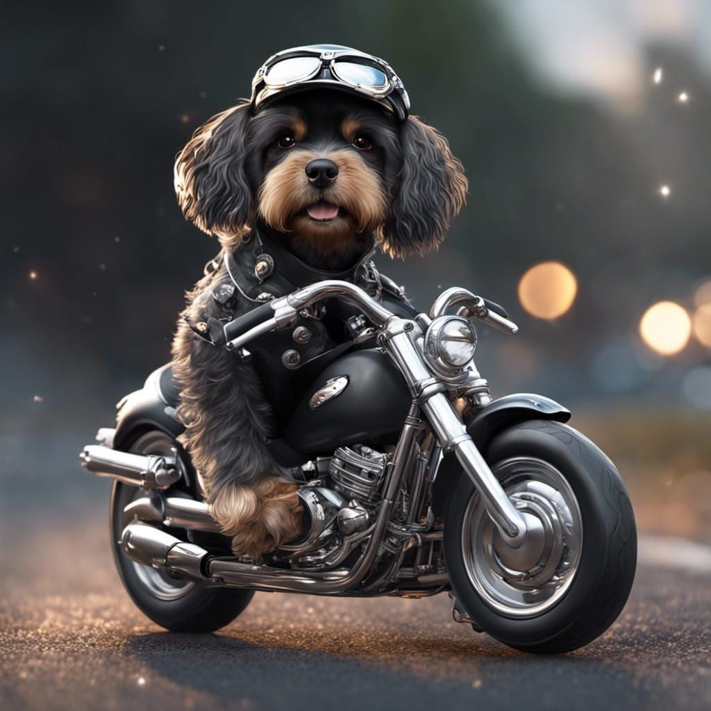 Dog On Motorbike