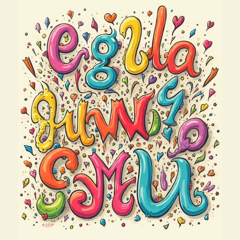 Whimsical Italian Typography in Miro-Inspired Style