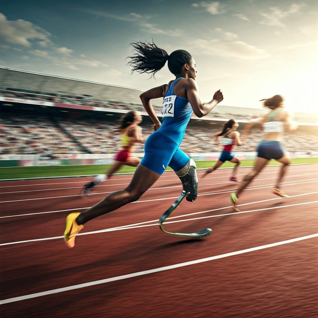 Dynamic Sprint Athlete in Vibrant Race