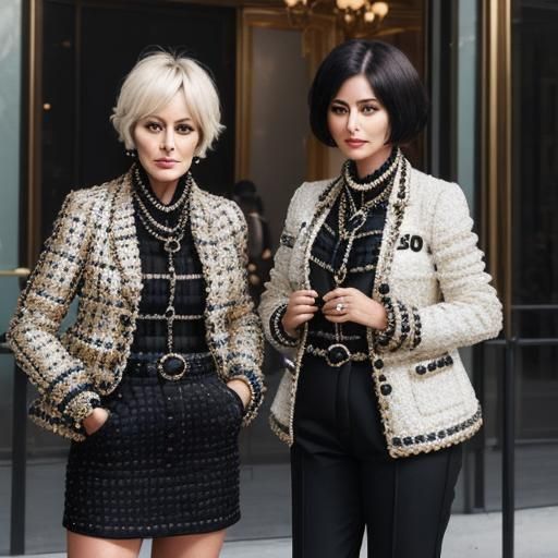 Businesswomen with Short Hair in Chanel Blazers