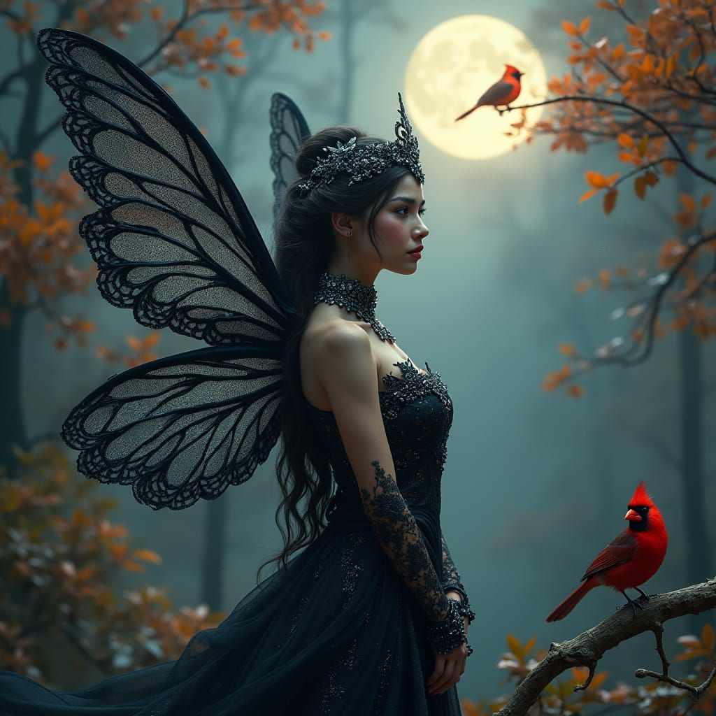 Fairy Woman in Mystical Forest, Fantasy Concept Art