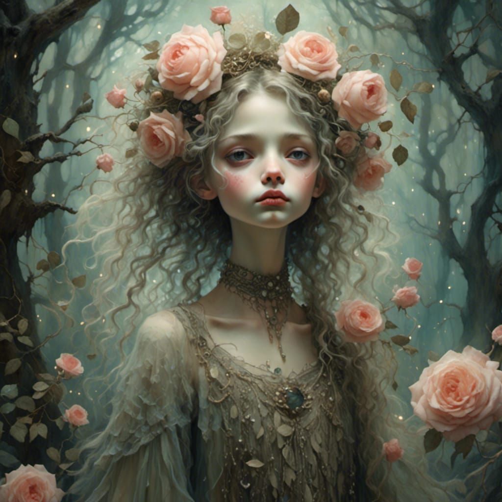 Rose Sprite Dances Through Mystical Forest