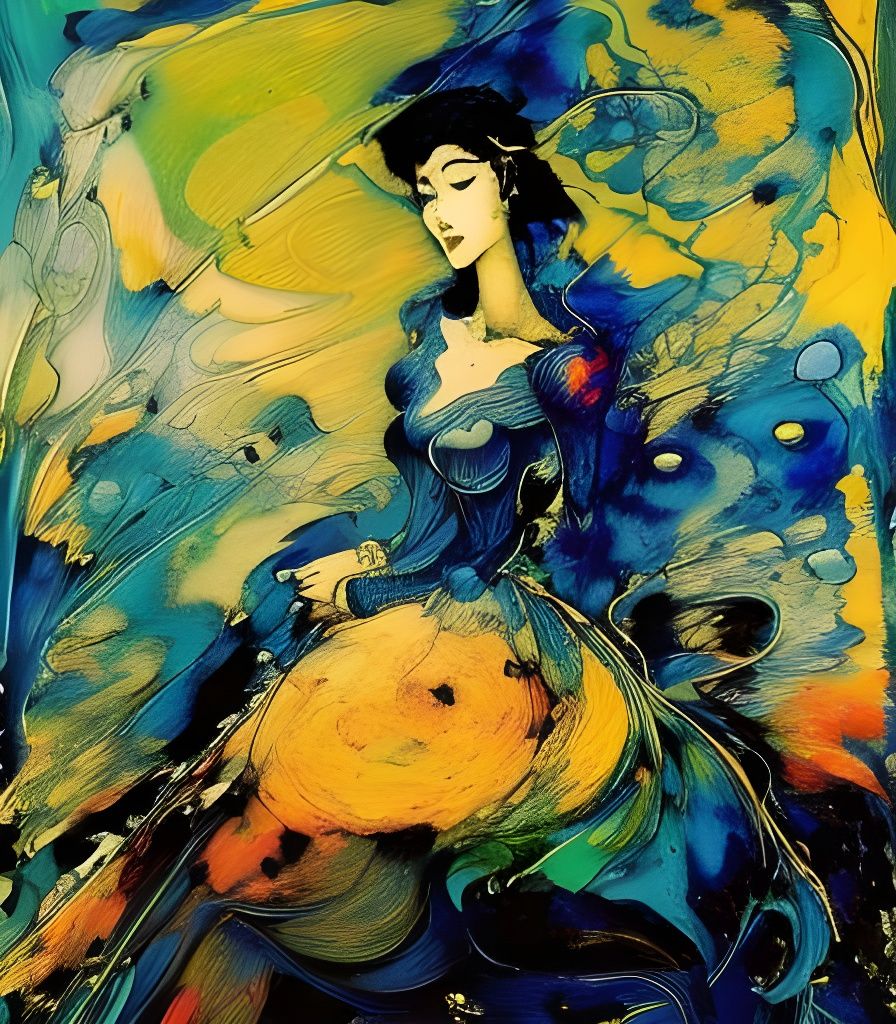 Melting Woman with Glass Fragments in Ito Style