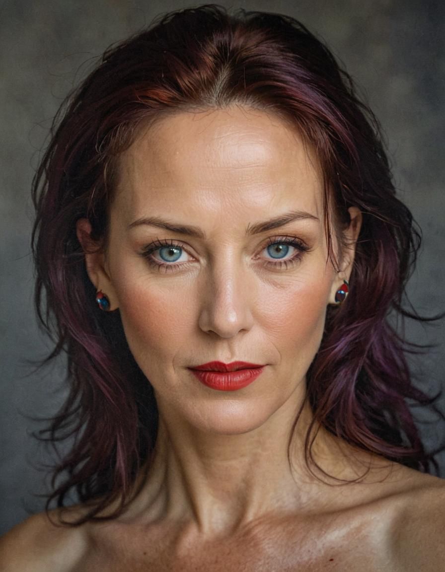 Elegant Lady Portrait as Impasto Painting