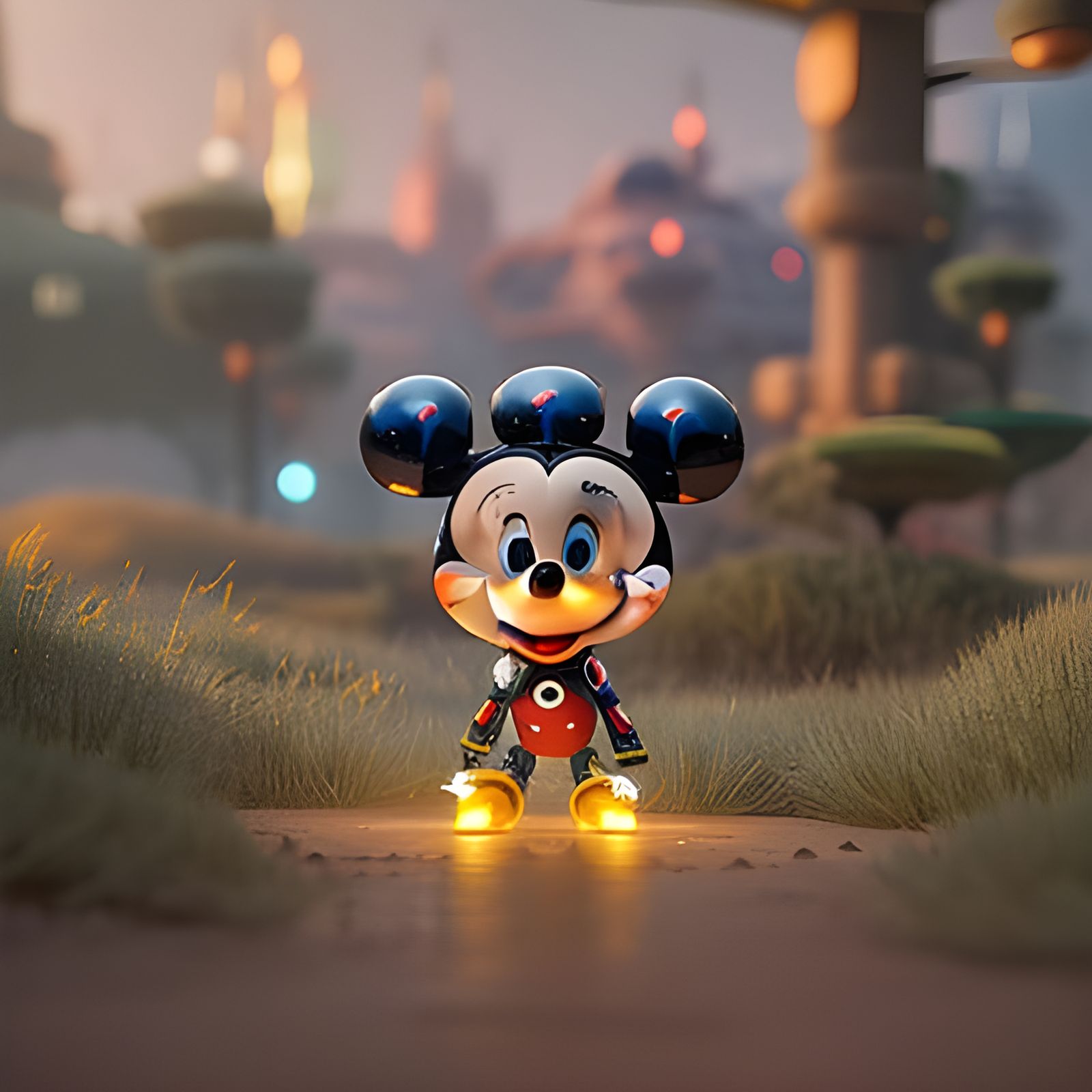 Adorable Mecha Mickey Mouse: Digital Art