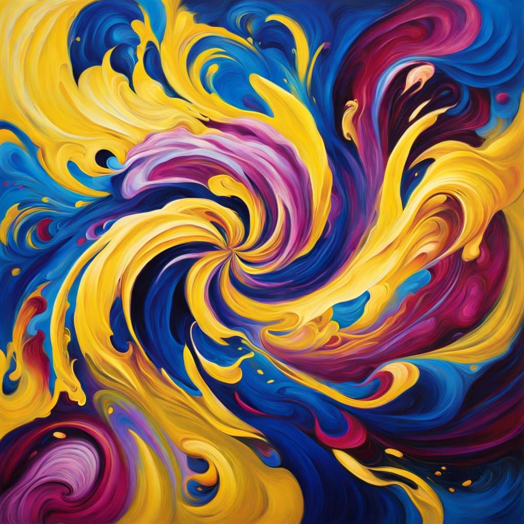 Joyful Vibrant Spiral in Textured Impasto