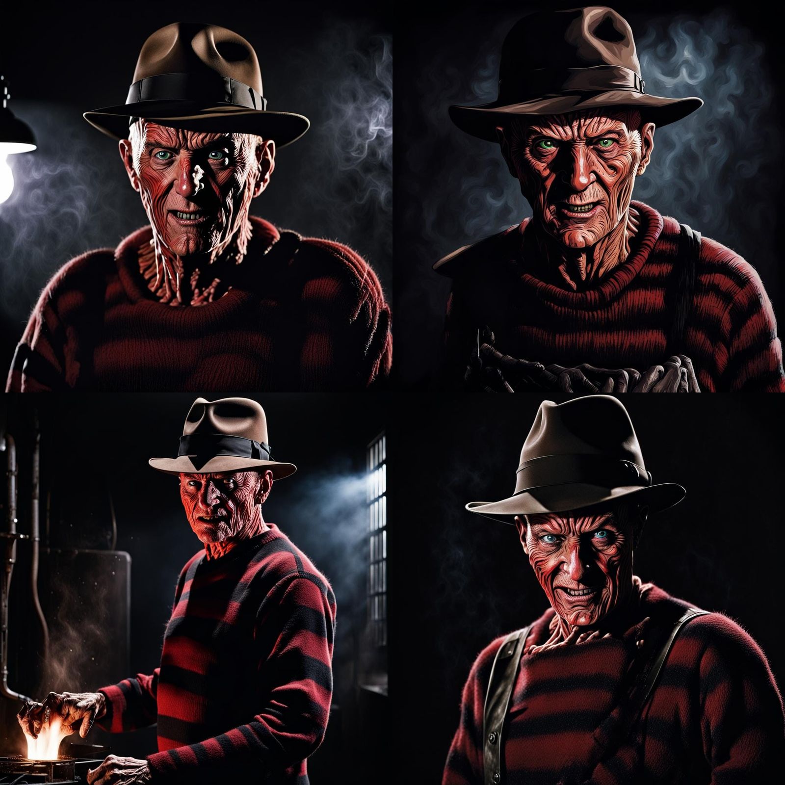 Eerie Freddy Krueger in Dark Boiler Room