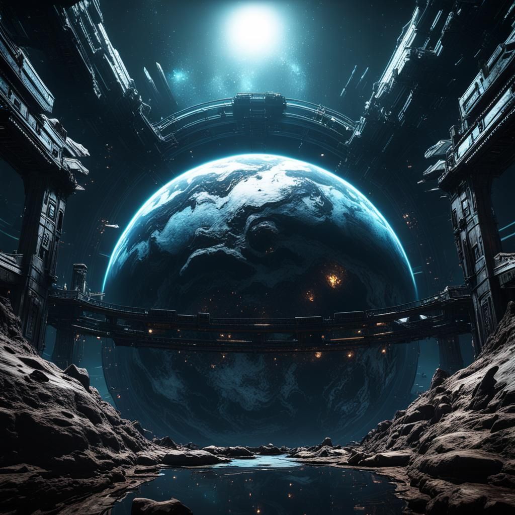 Rorschach Planet in 3D Game Cinematic Style