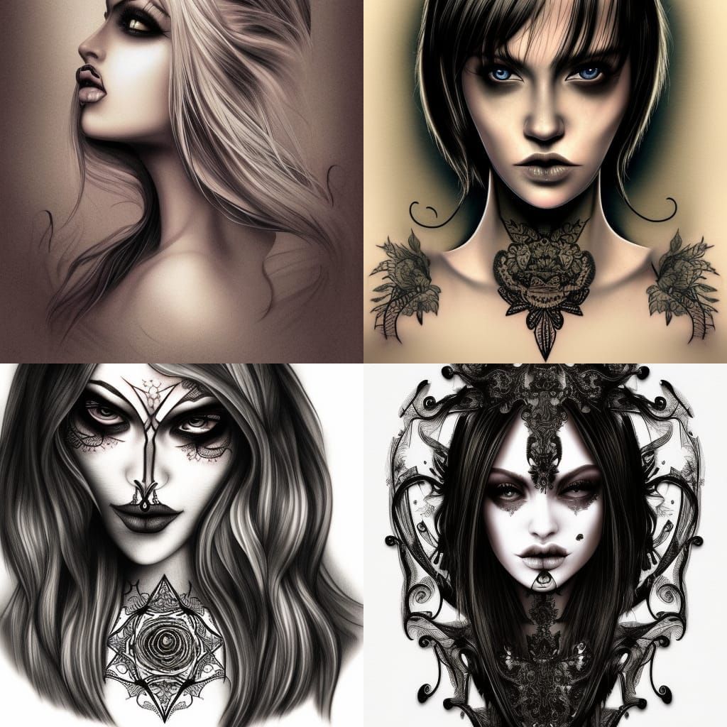 Gothic Neck Tattoo: Detailed Digital Art