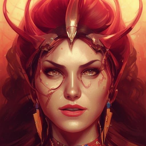 Killer Queen Portrait in Dark Academia Style