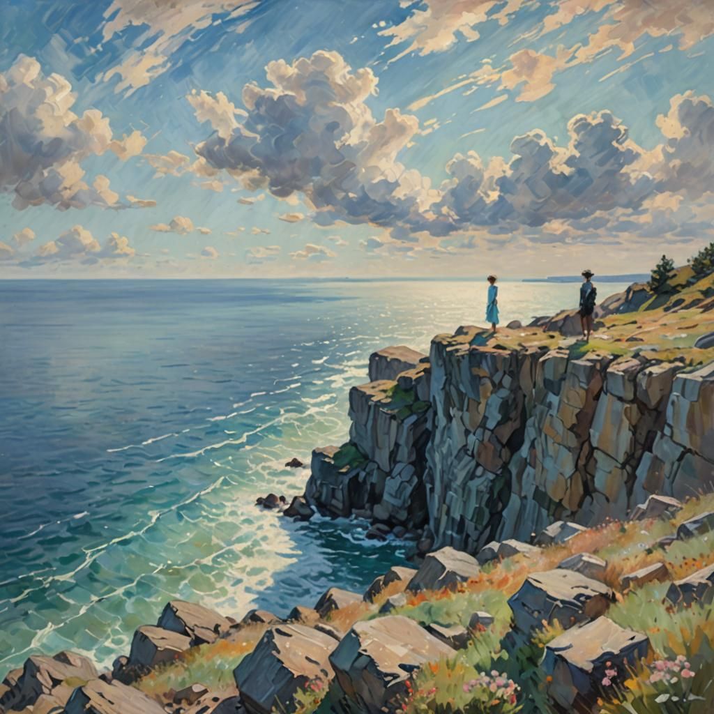 Impressionist Seascape From Astrid's Perspective