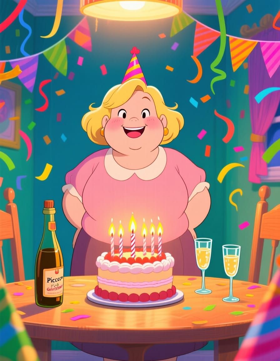 Happy 60th Birthday Celebration with Cartoon Style