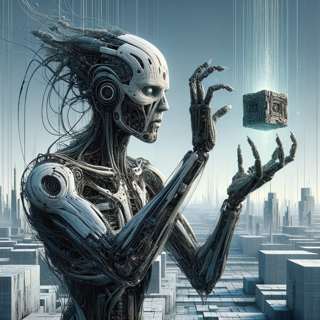 Dystopian Cyborg Weaving Ceramic Textile Art