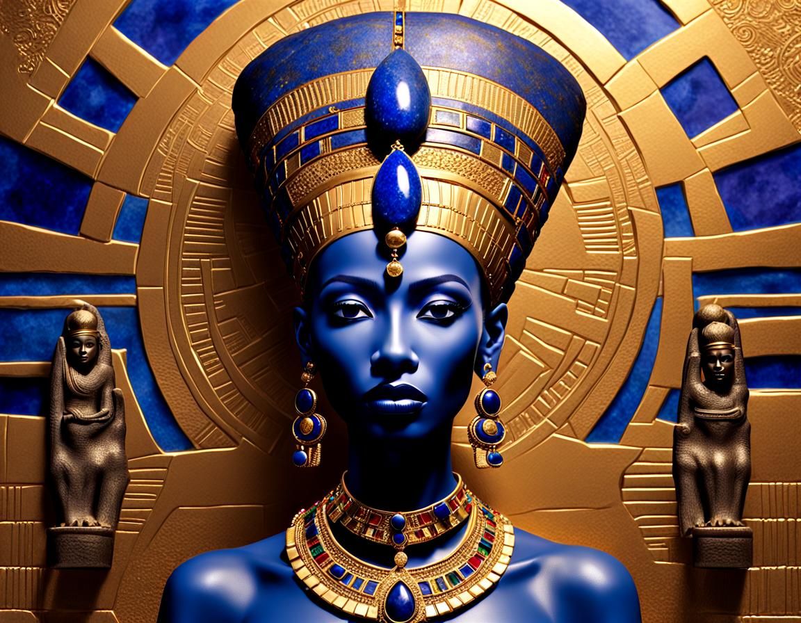 Queen Tiye in 1920s Harlem, Linocut Style