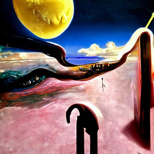 Surreal Melting Clocks in Dali Style