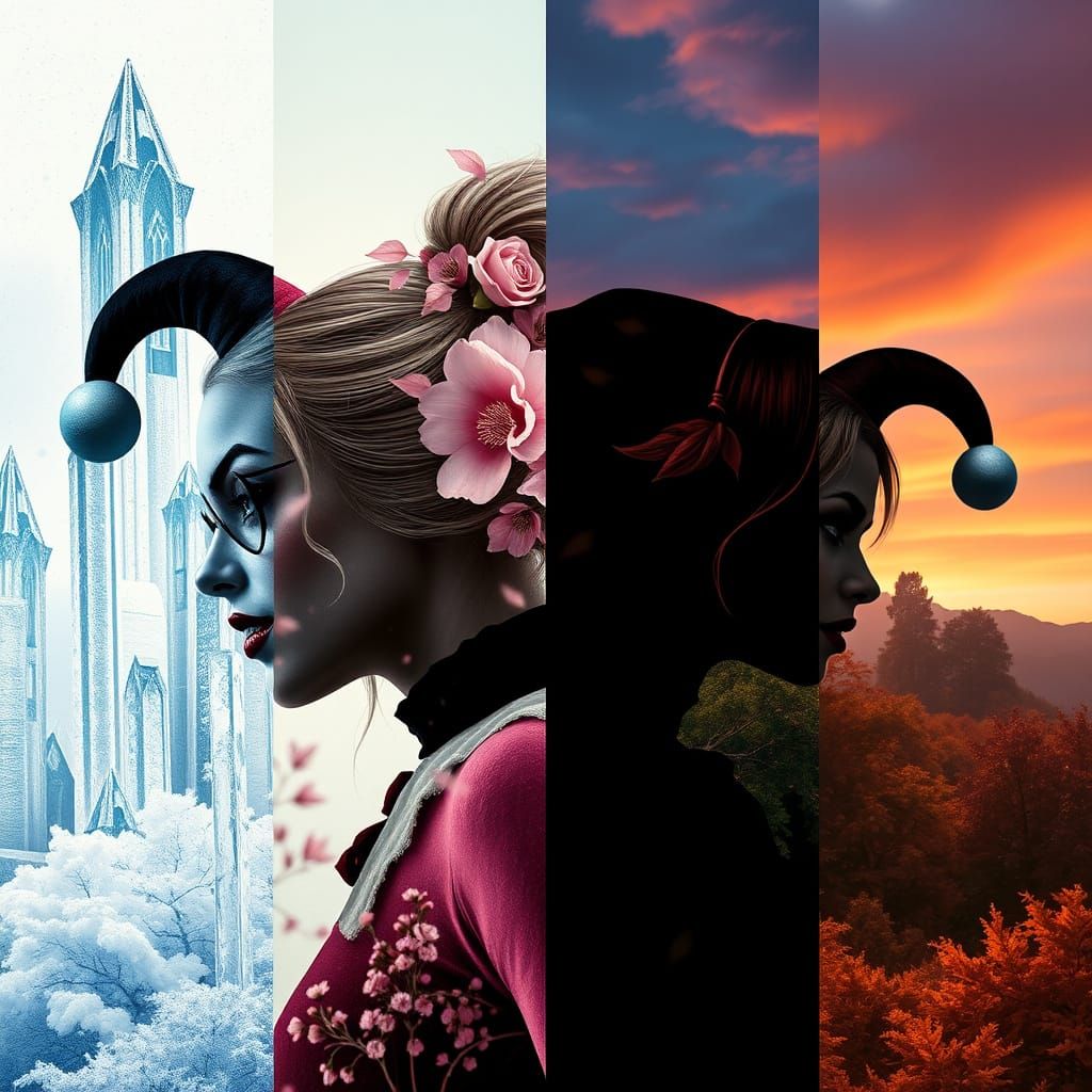 Harley Quinn Seasons: Gothcore Surrealism in Silhouettes