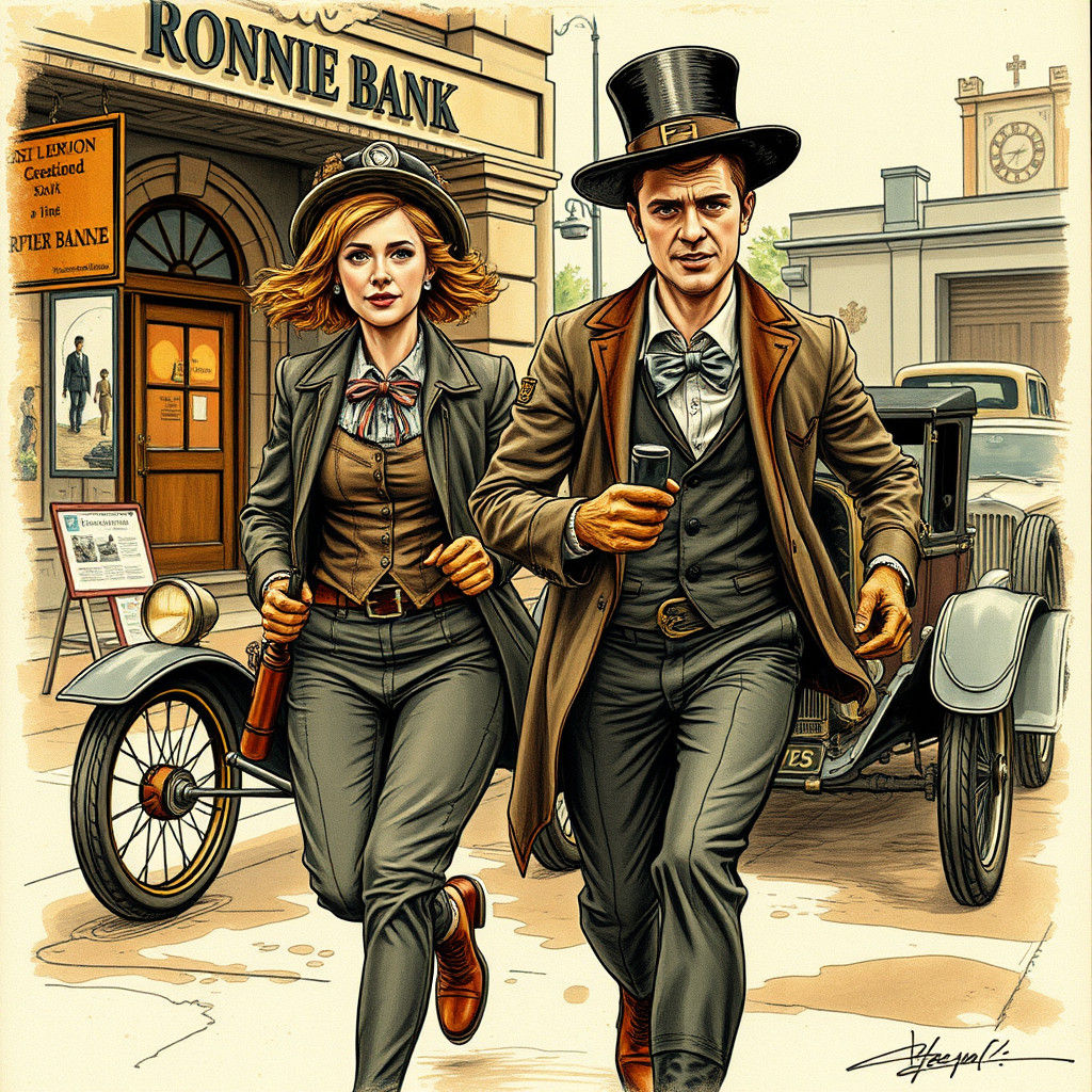 Bonnie and Clyde's Steampunk Bank Heist