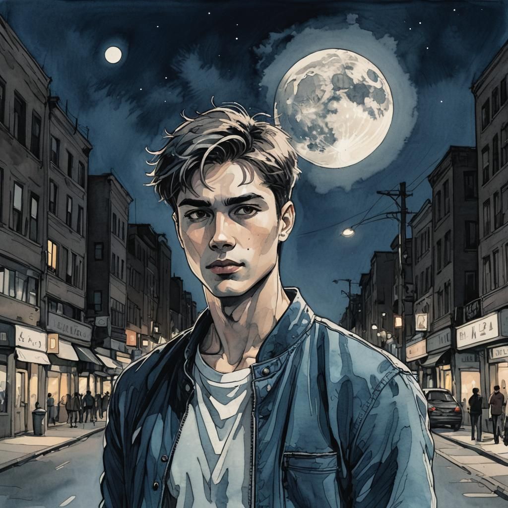 Just a guy on the night street