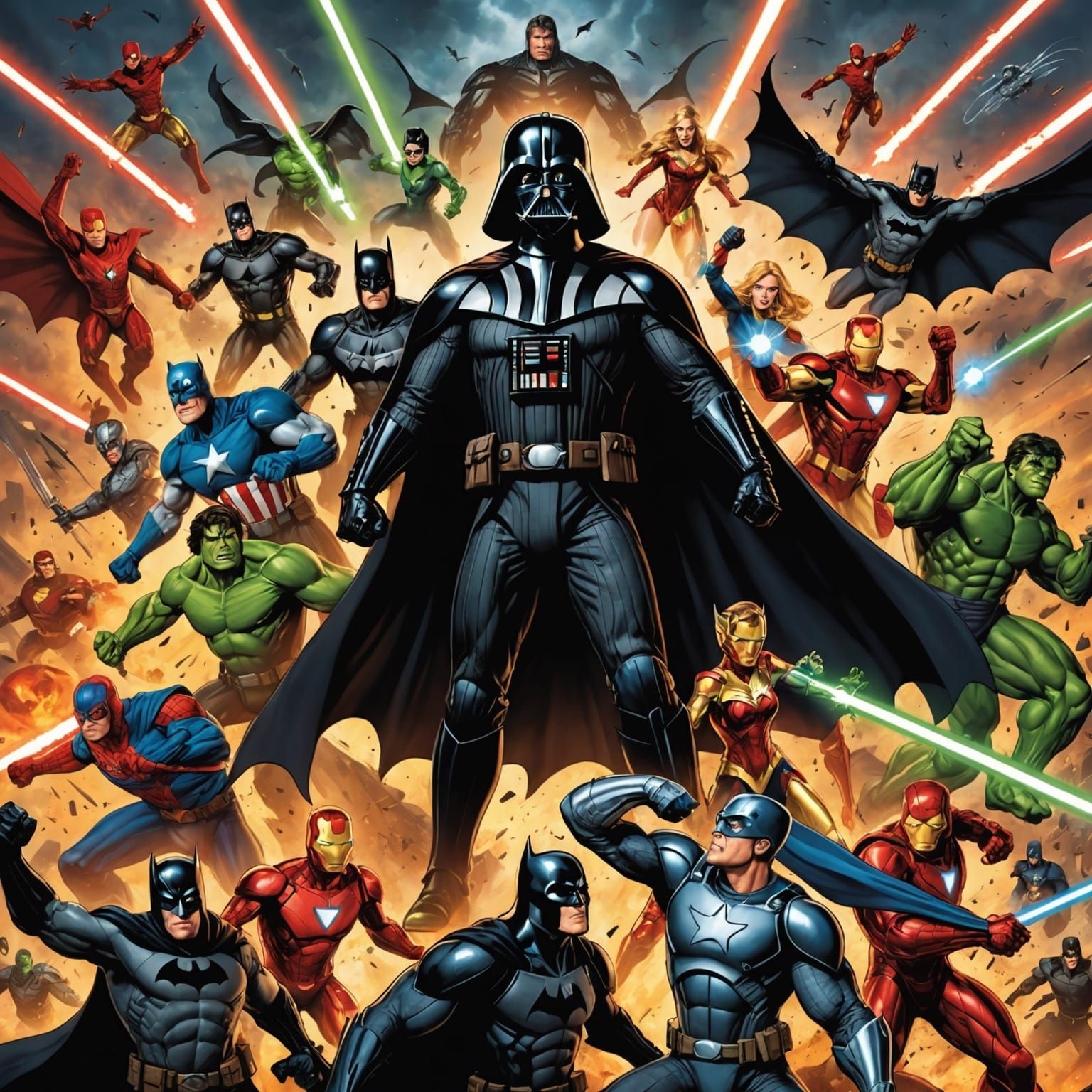 Epic Battle of Heroes and Villains