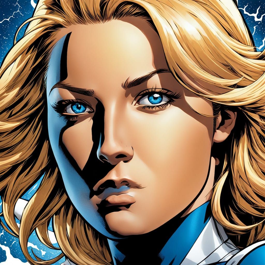 Sue Storm Portrait in Comic Book Style