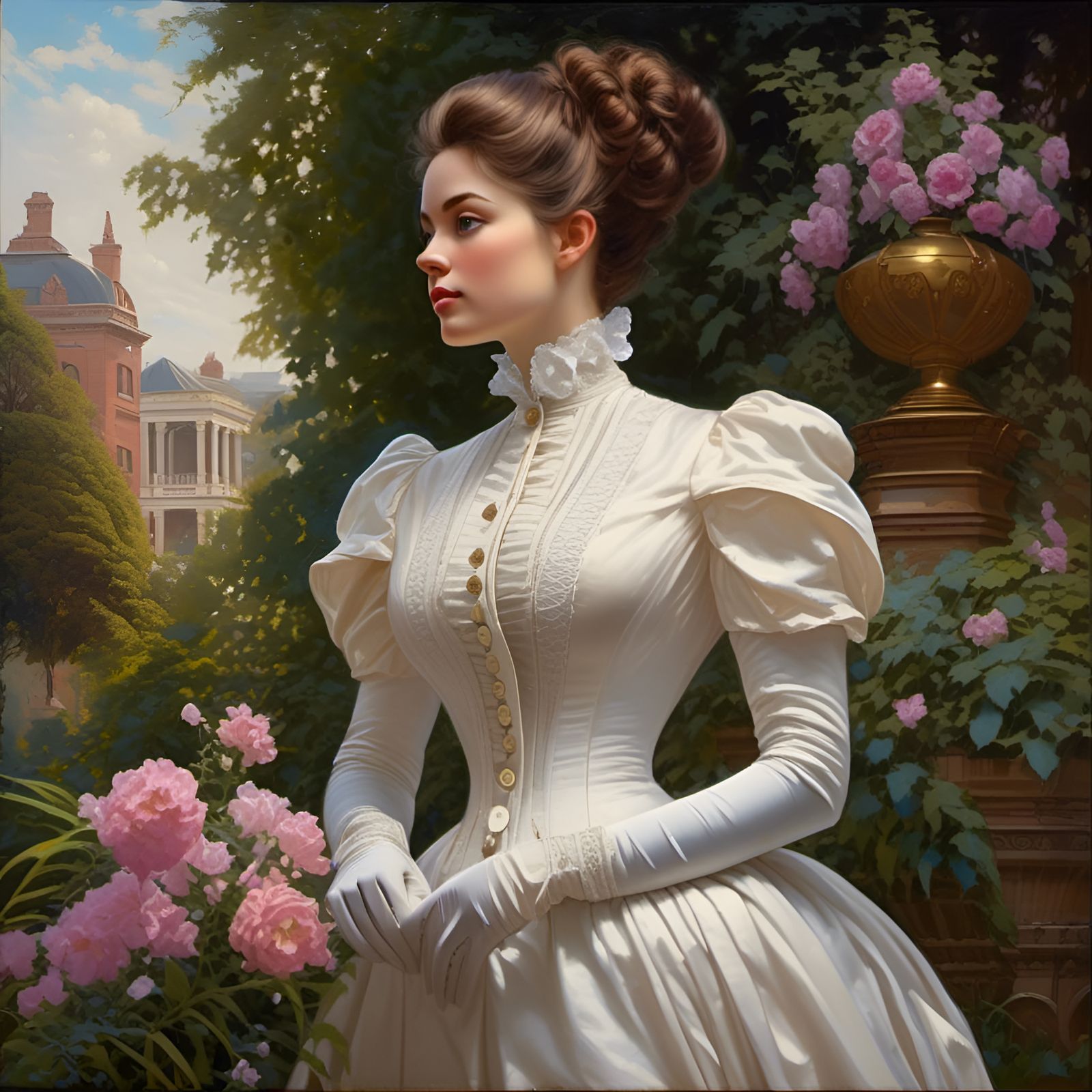Victorian Lady in Mystic Garden Portrait